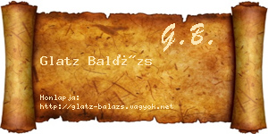 Glatz Balázs névjegykártya
