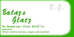 balazs glatz business card
